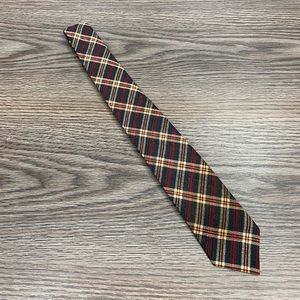 Vintage 1960’s Grey, Red & White Plaid Slim Tie